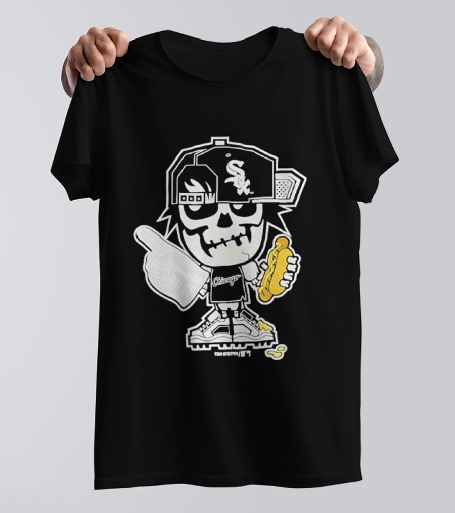 Chicago White Sox Skeleton No 1 Foam Finger Hot Dog Cap T-Shirt