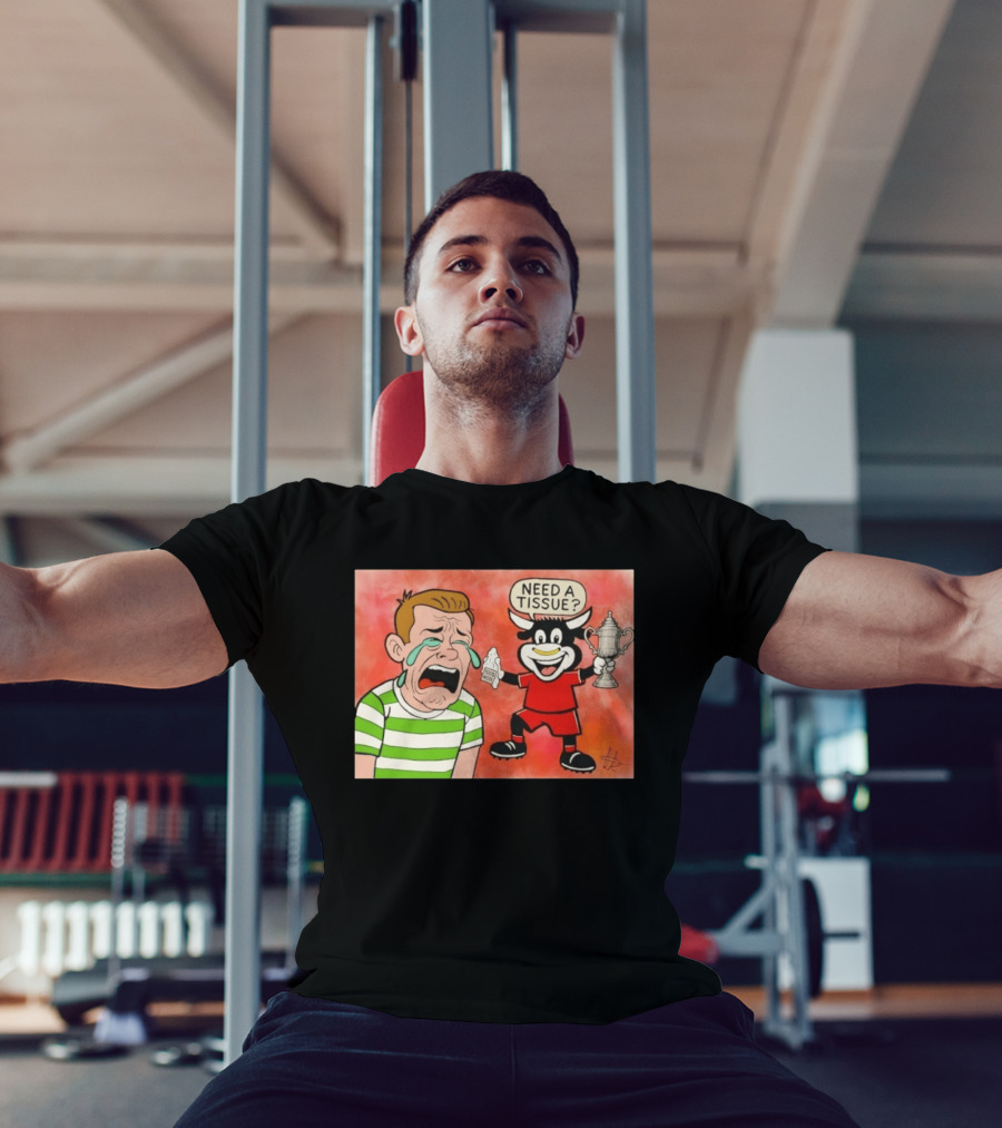 Need A Tissue Aberdeen FC Taunting Crying Celtic Cartoon Trophy T-Shirt