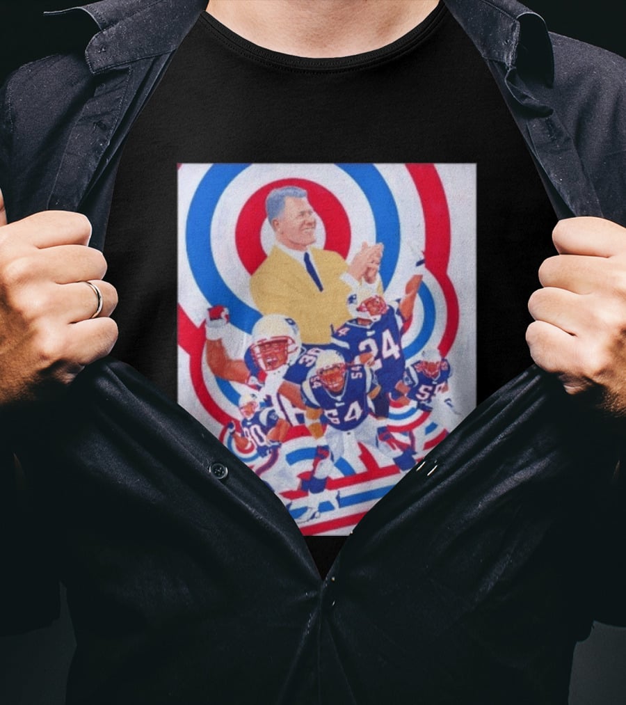 Patriots Celebration Collage With Bill Belichick And Legendary Players T-Shirt
