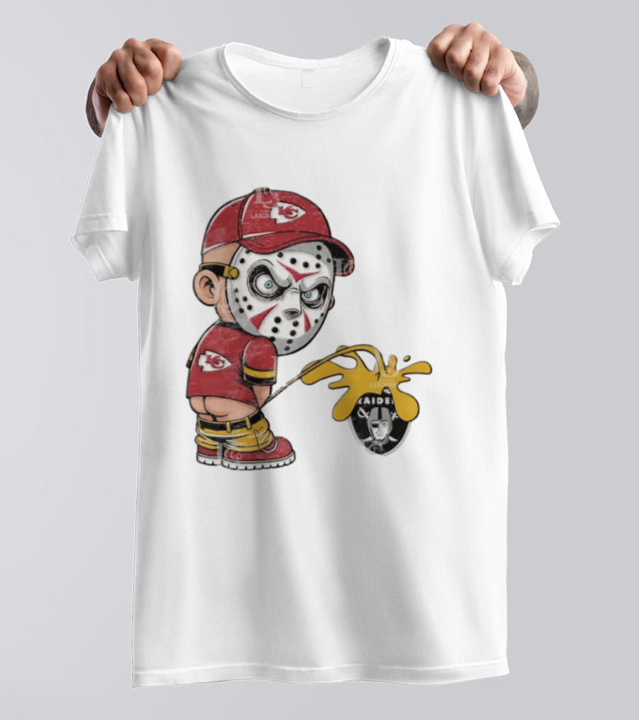 Kansas City Chiefs Jason Voorhees Pissing On Las Vegas Raiders T-Shirt