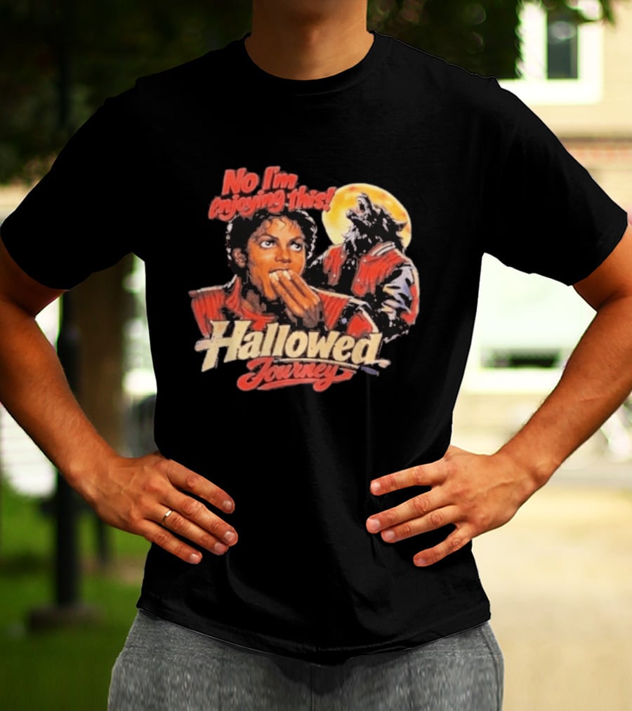 No I'm Enjoying This Hallowed Journey Werewolf Thriller Eating Popcorn T-Shirt