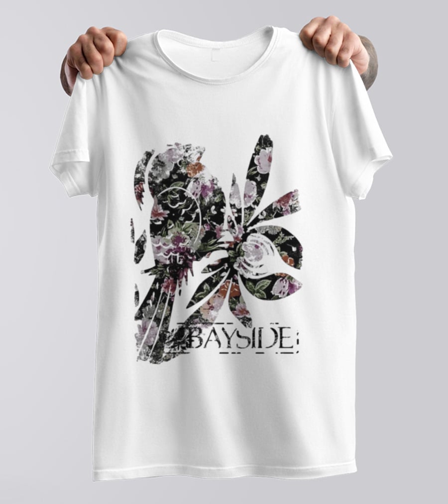 Bayside Floral Bird Distressed Alternative Rock T-Shirt