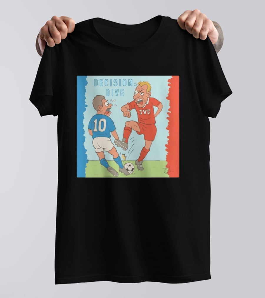 Decision Dive JVC Arsenal Football Cartoon Vintage Rivalry T-Shirt