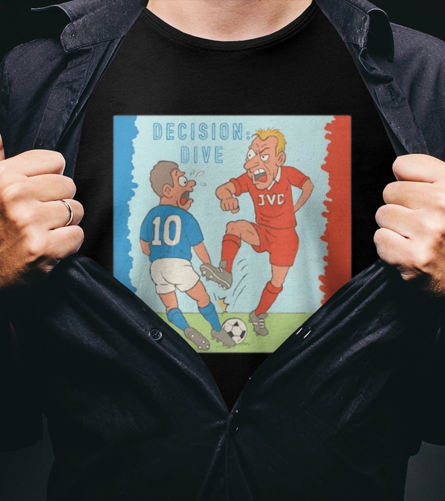 Decision Dive JVC Arsenal Football Cartoon Vintage Rivalry T-Shirt