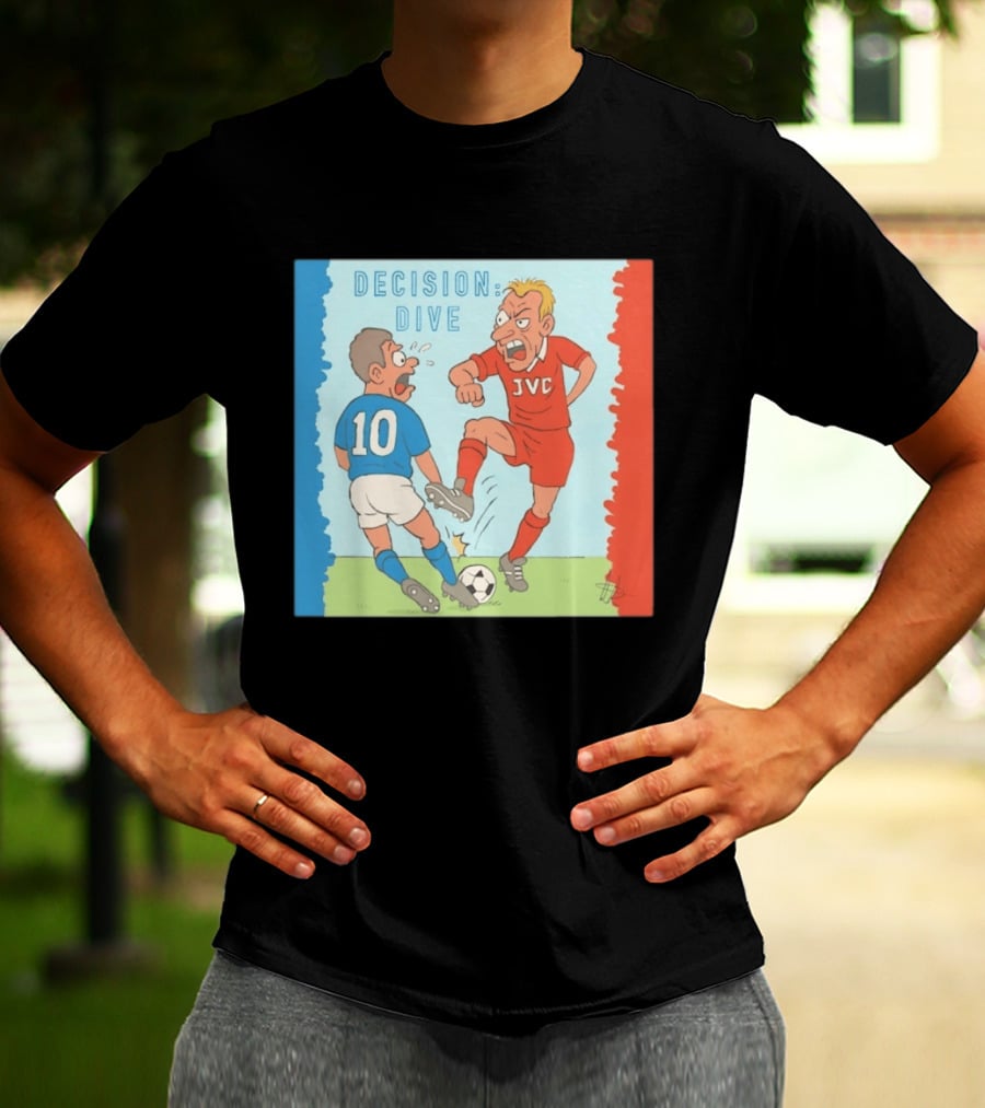 Decision Dive JVC Arsenal Football Cartoon Vintage Rivalry T-Shirt