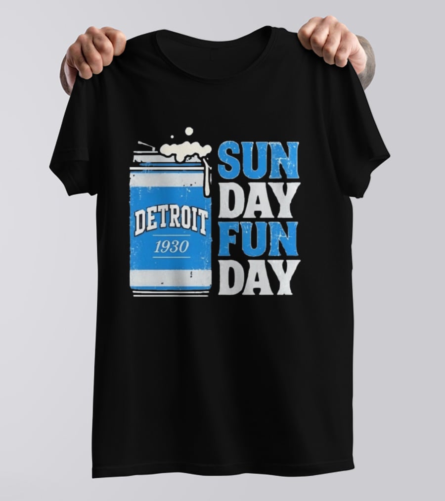 Detroit 1930 Beer Can Sun Day Fun Day Distressed T-Shirt
