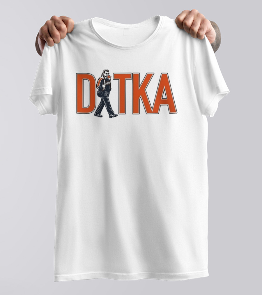 Mike Ditka Chicago Bears Ditka Wordmark Walking Sideline T-Shirt