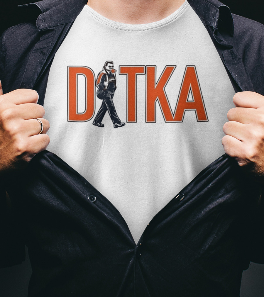 Mike Ditka Chicago Bears Ditka Wordmark Walking Sideline T-Shirt