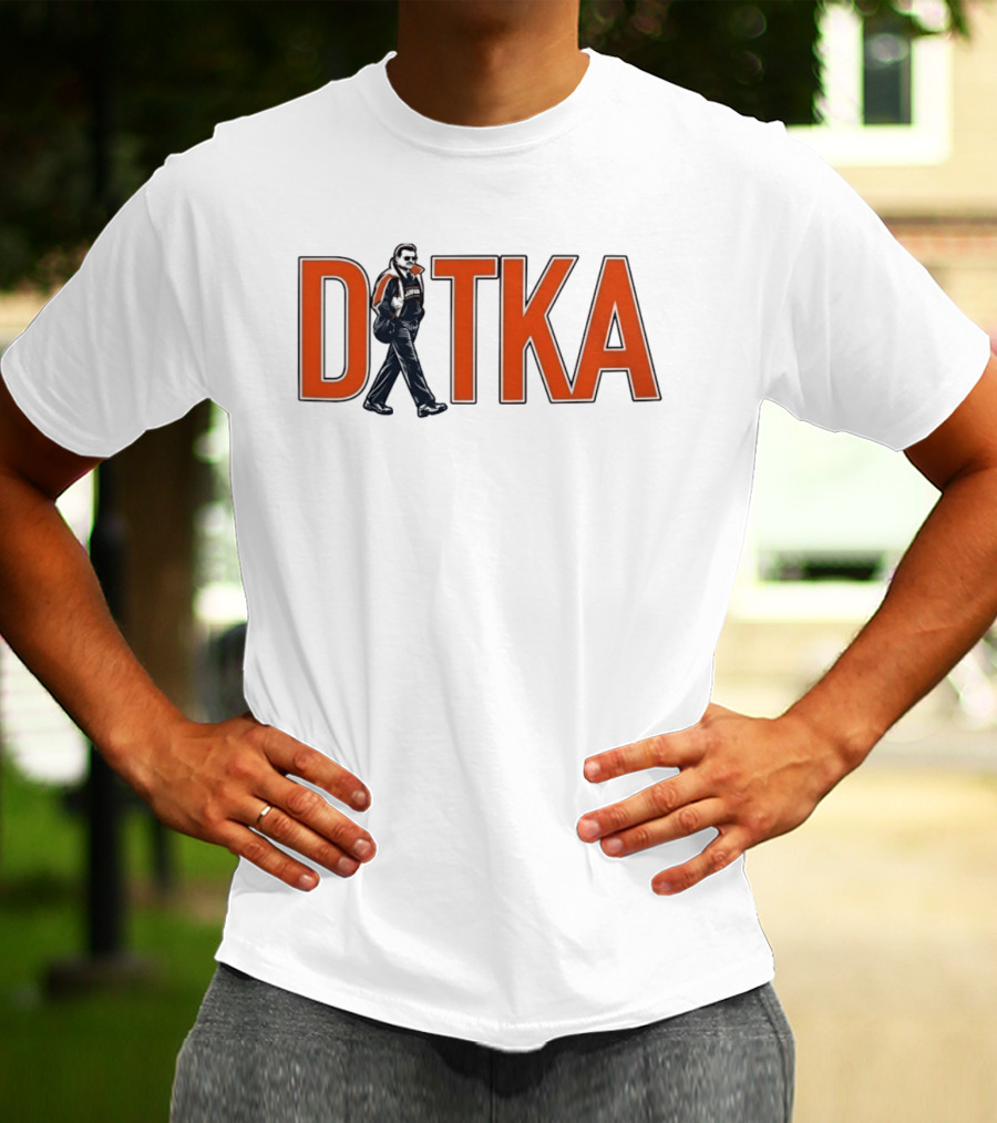 Mike Ditka Chicago Bears Ditka Wordmark Walking Sideline T-Shirt