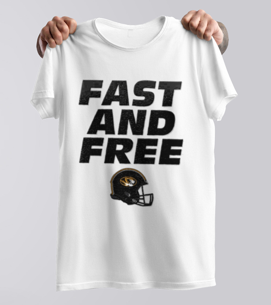 Missouri Tigers NCAA Football Fast And Free Helmet T-Shirt