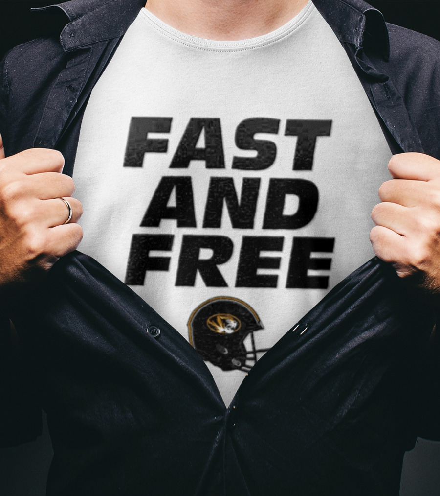 Missouri Tigers NCAA Football Fast And Free Helmet T-Shirt