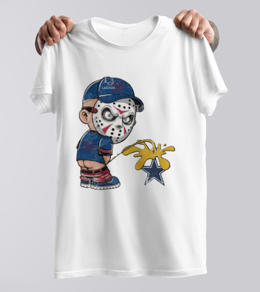 New York Giants Jason Voorhees Piss On Dallas Cowboys T-Shirt