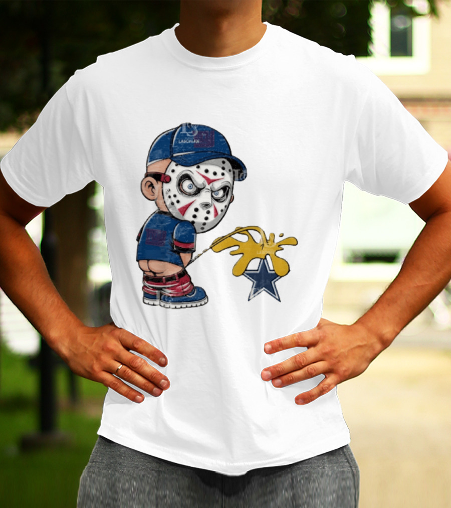New York Giants Jason Voorhees Piss On Dallas Cowboys T-Shirt