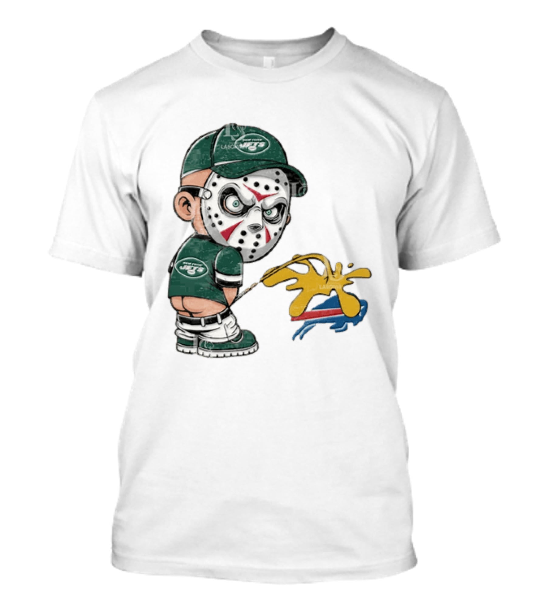 New York Jets Jason Voorhees Pissing On Buffalo Bills T-Shirt
