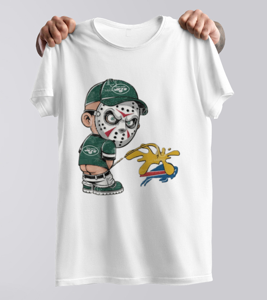 New York Jets Jason Voorhees Pissing On Buffalo Bills T-Shirt