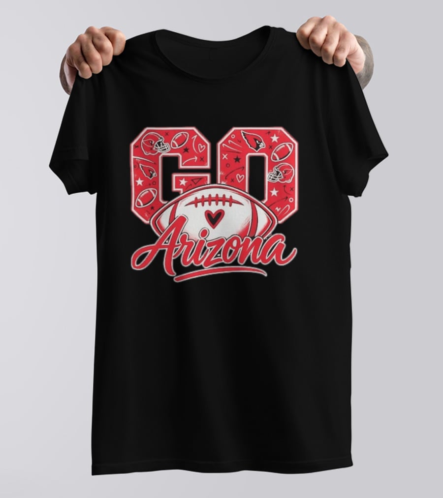 Arizona Cardinals Football Heart Go Fan Spirit T-Shirt
