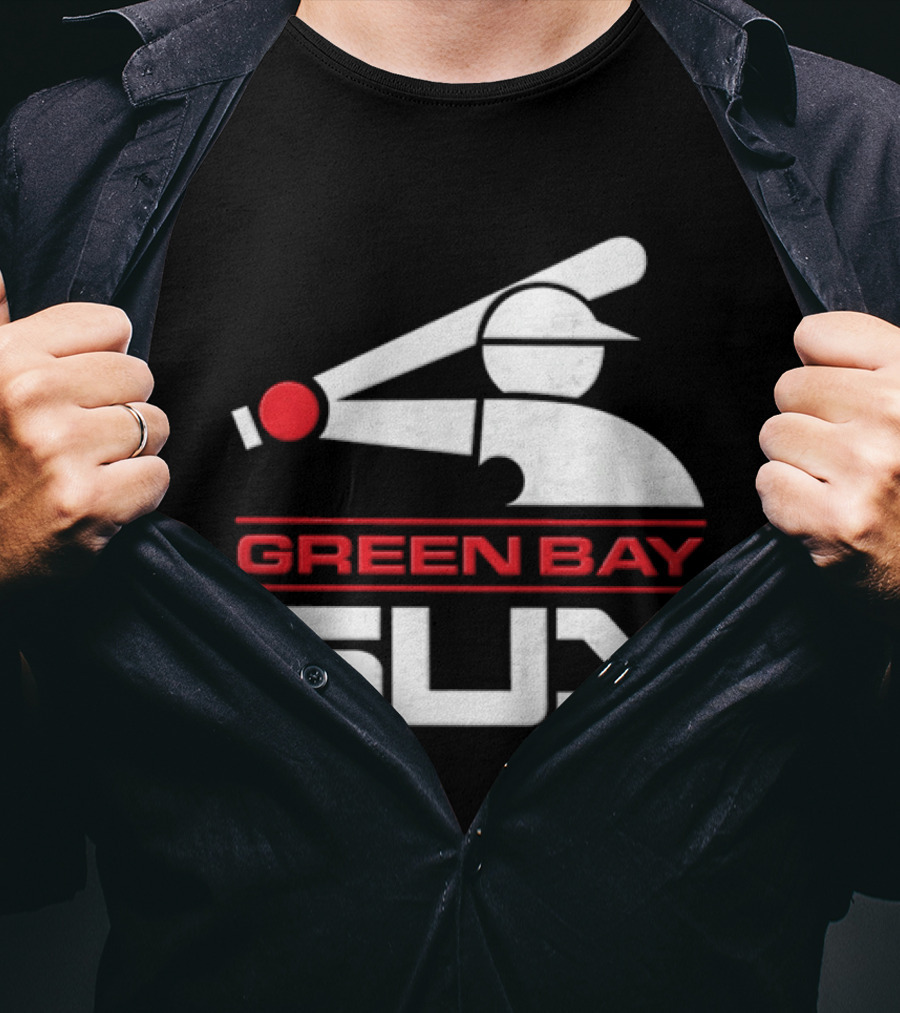 Green Bay Sux Chicago Political Baseball T-Shirt