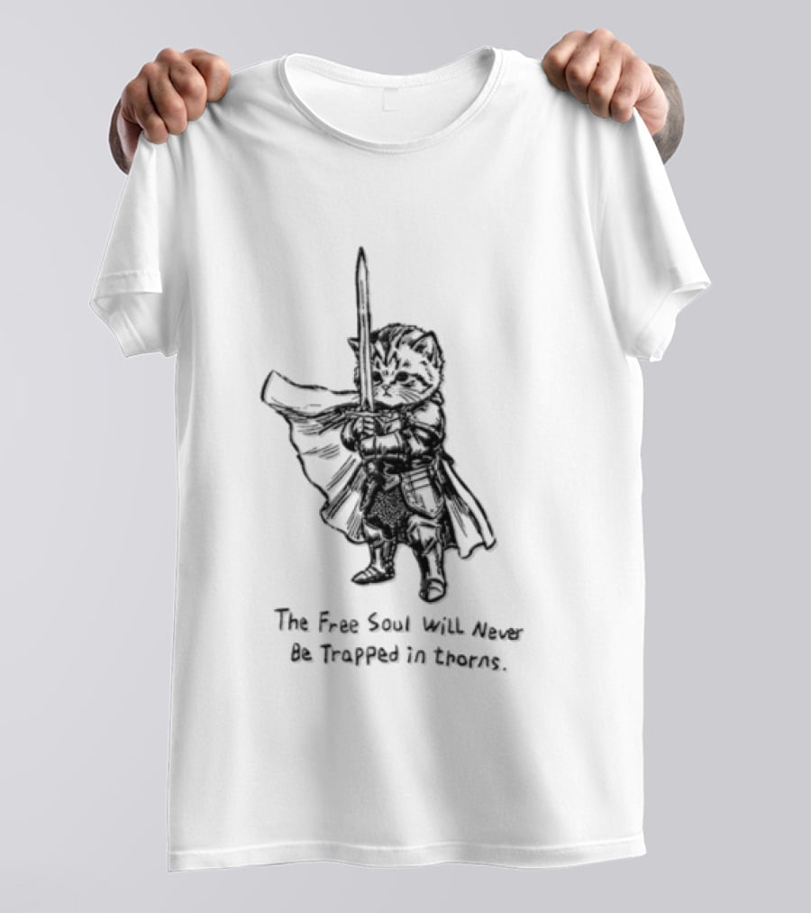 The Free Soul Will Never Be Trapped In Frames Raccoon Warrior T-Shirt