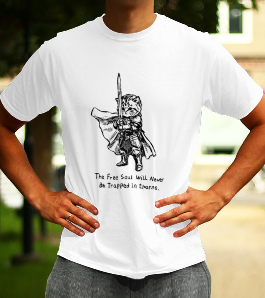 The Free Soul Will Never Be Trapped In Frames Raccoon Warrior T-Shirt