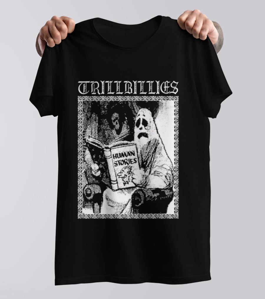 Trillbillies Human Stories Podcast Ghost Reading Spooky T-Shirt