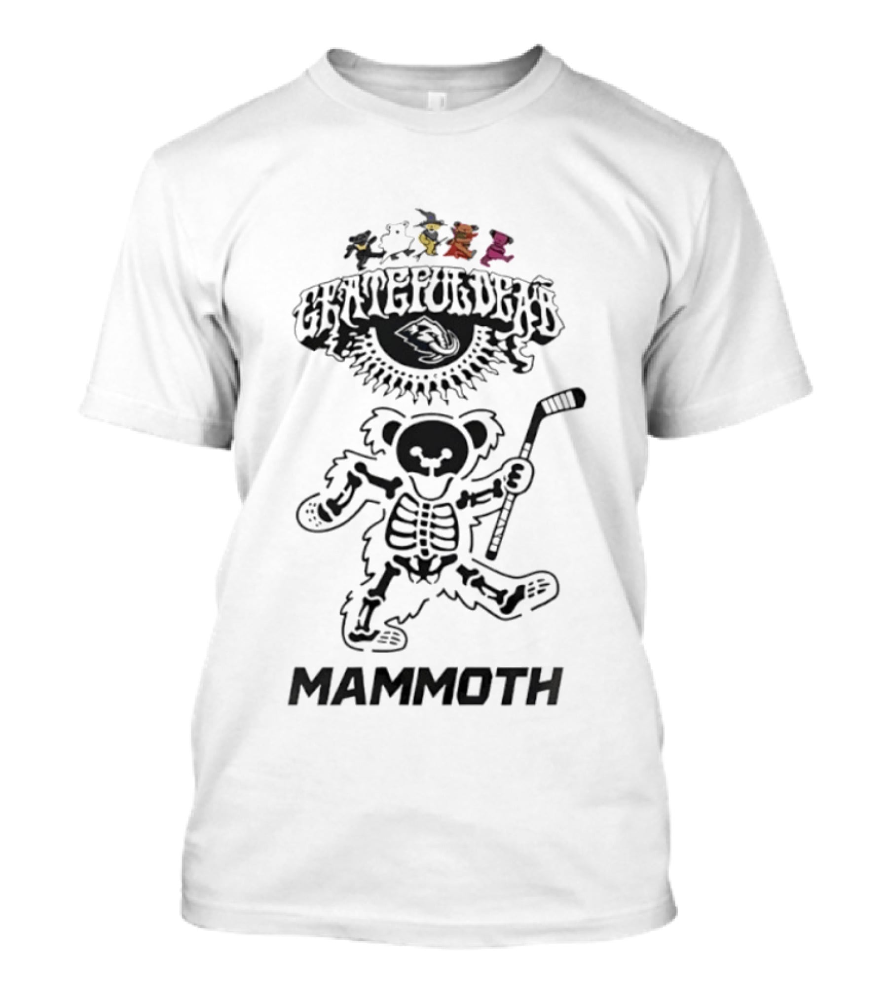 Grateful Dead Dancing Bear Skeleton Mammoth Hockey T-Shirt