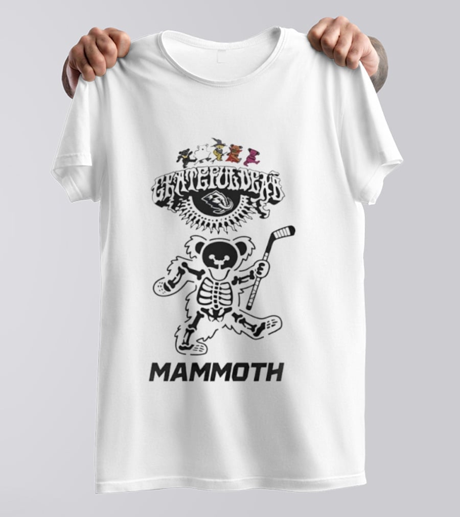 Grateful Dead Dancing Bear Skeleton Mammoth Hockey T-Shirt