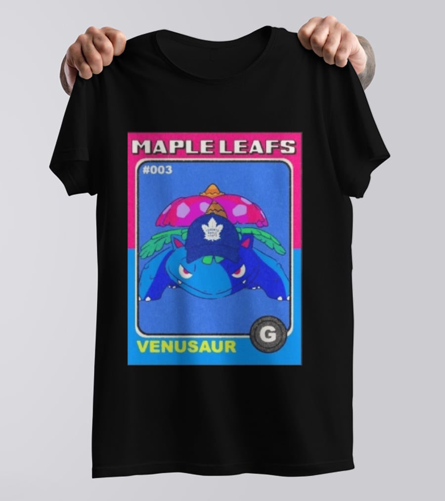 Venusaur Toronto Maple Leafs 003 Trading Card Blue Hat Edition T-Shirt
