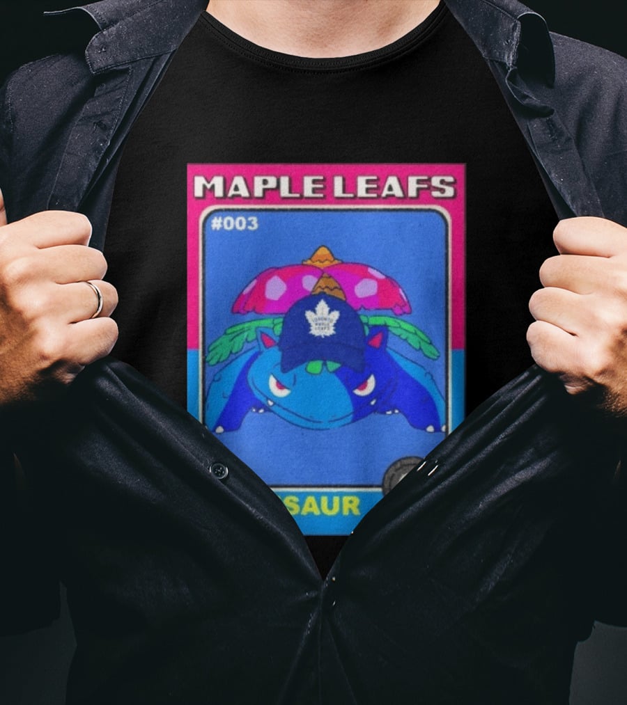 Venusaur Toronto Maple Leafs 003 Trading Card Blue Hat Edition T-Shirt