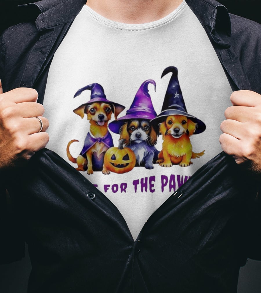 Halloween Witch Dogs Here For The Pawty T-Shirt
