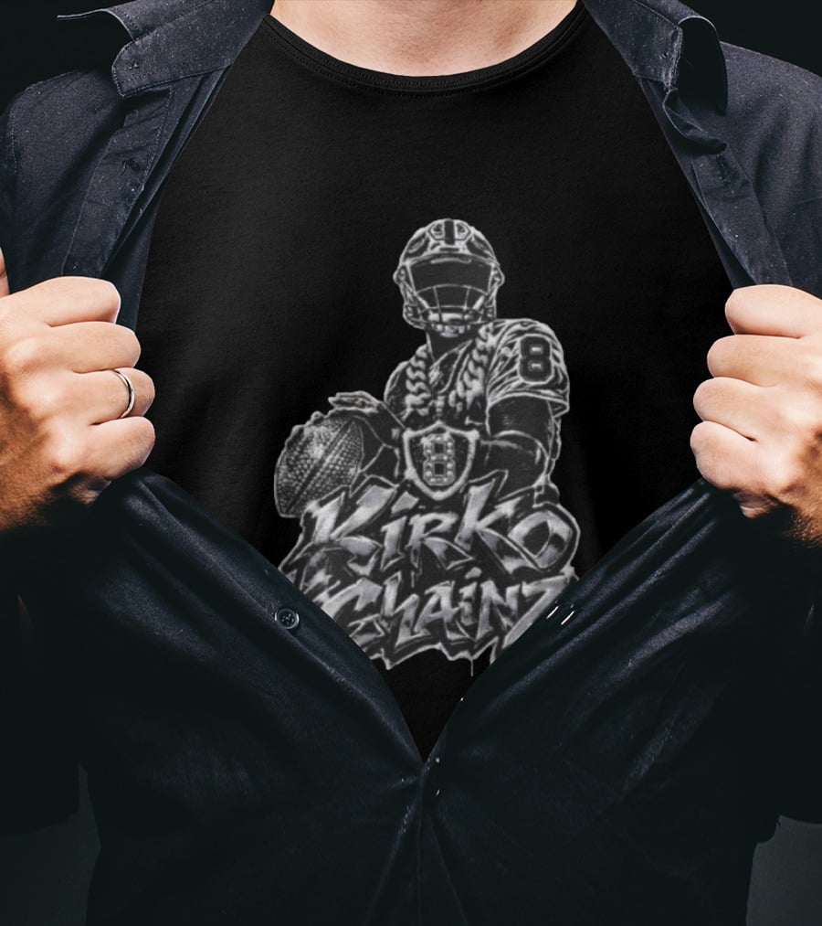 Kirko Chainz Kirk Cousins Number 8 Football Player Graffiti T-Shirt