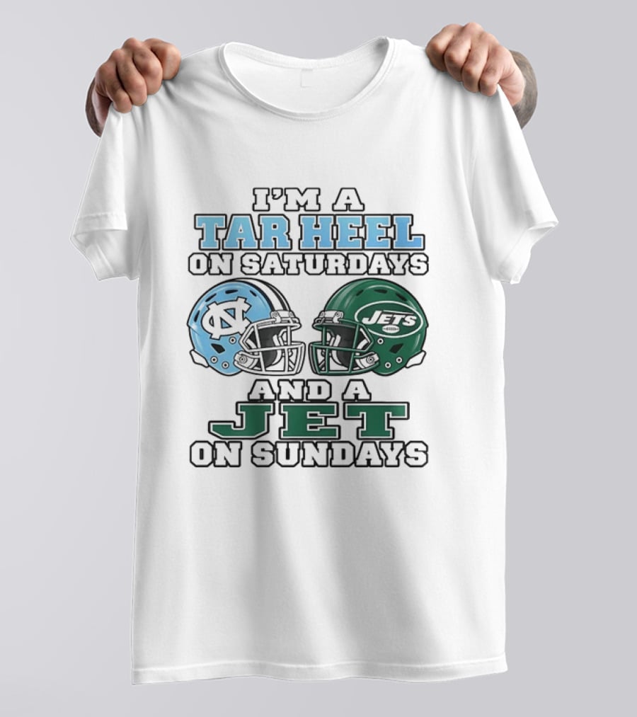 I'm A Tar Heel On Saturdays And A Jet On Sundays Football Helmets T-Shirt
