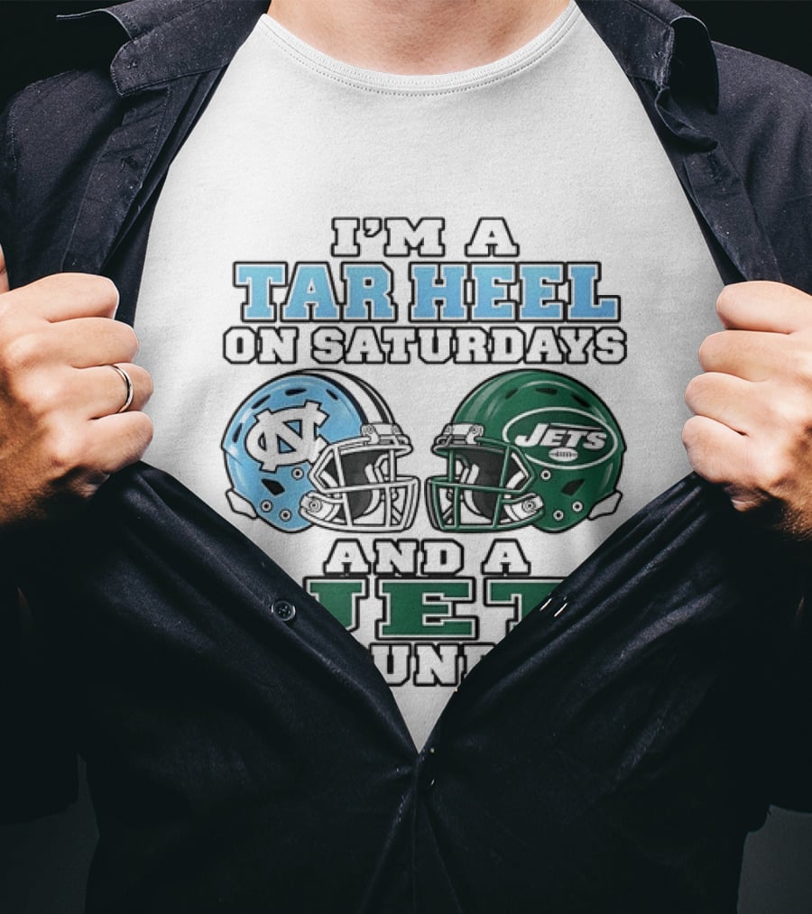 I'm A Tar Heel On Saturdays And A Jet On Sundays Football Helmets T-Shirt