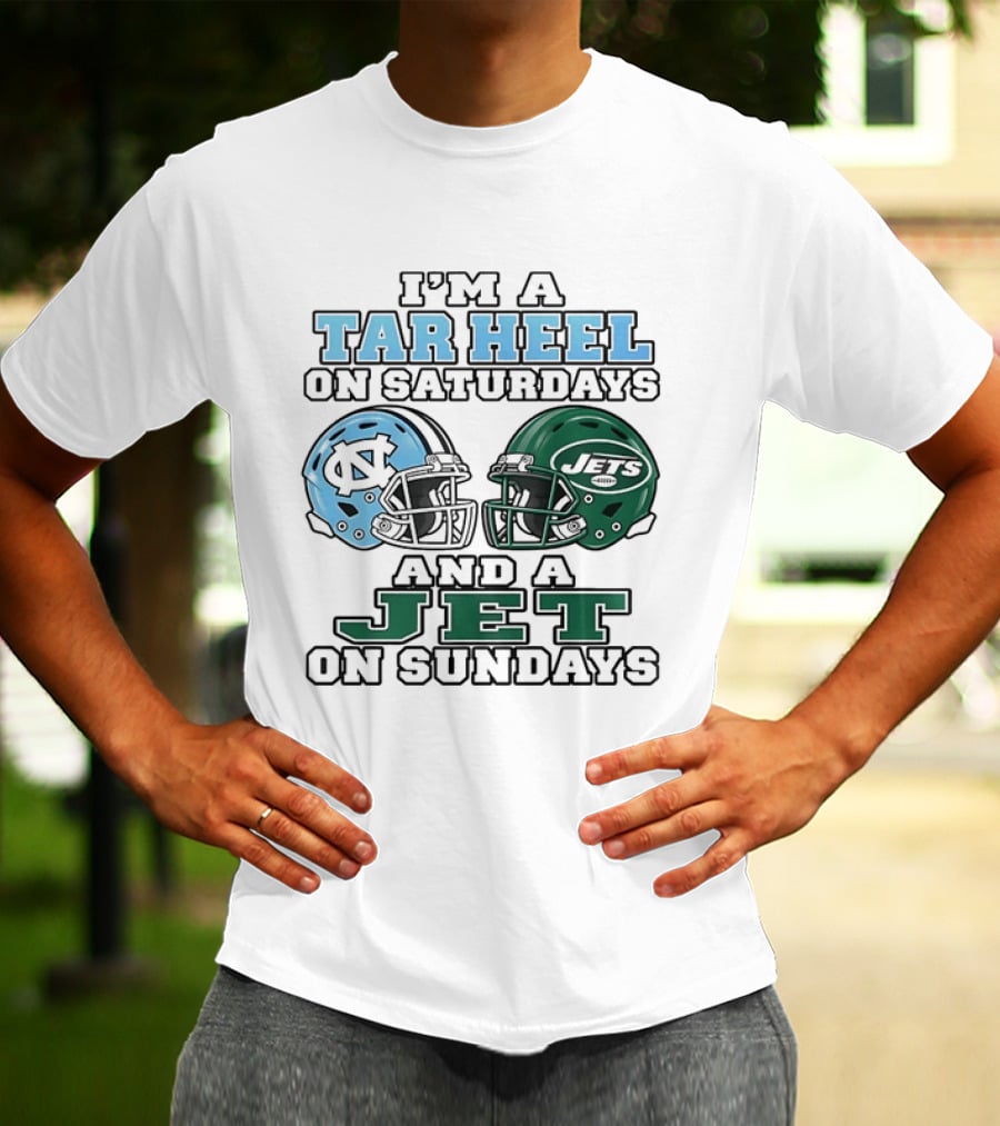 I'm A Tar Heel On Saturdays And A Jet On Sundays Football Helmets T-Shirt