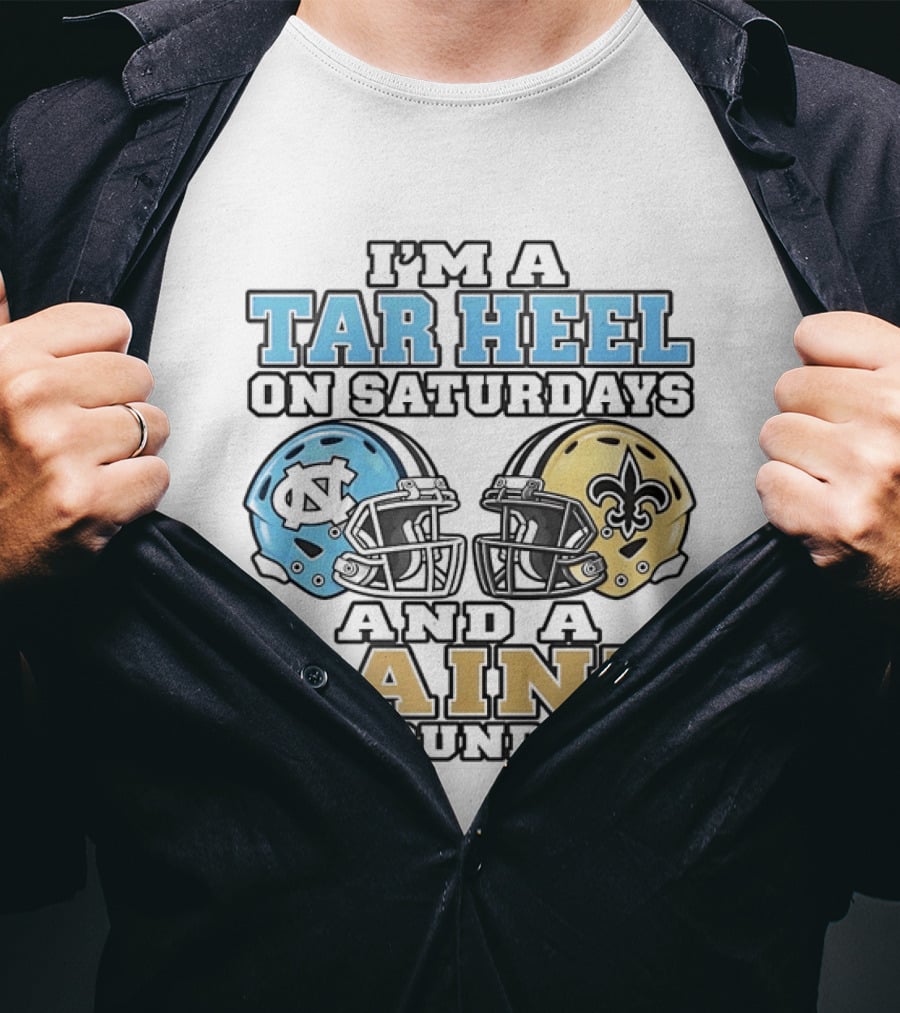 Tar Heel North Carolina Saturdays Saint Sundays Football Helmets T-Shirt