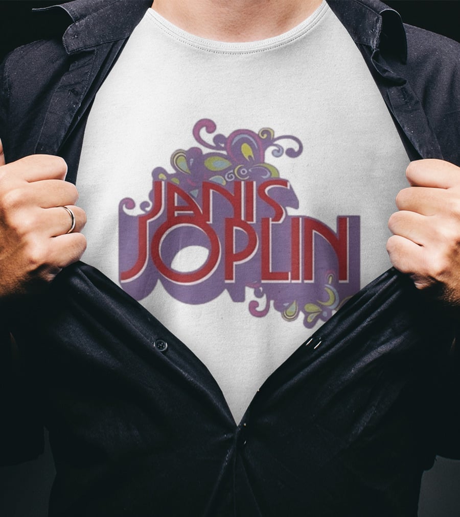 Janis Joplin Psychedelic Floral Rock Music T-Shirt