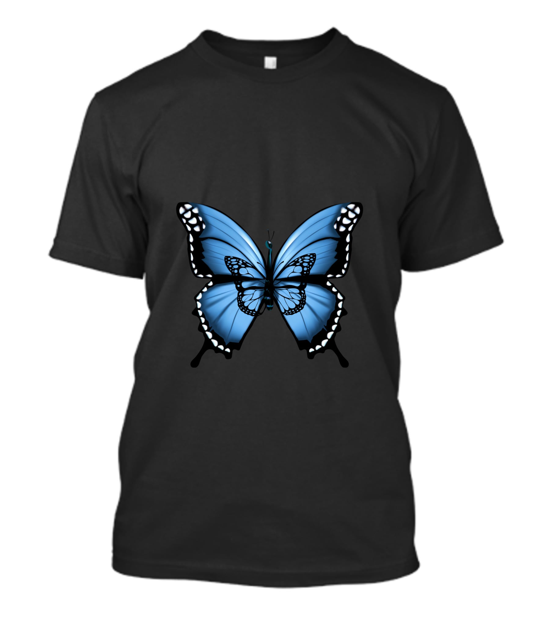 Butterfly Collection Blue Monarch Detailed Wings T-Shirt