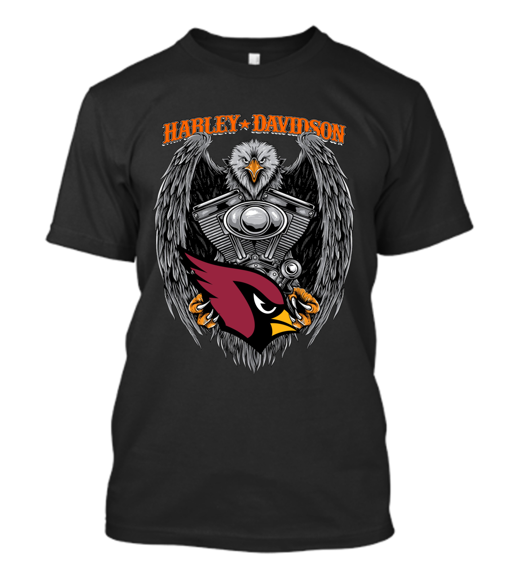 Arizona Cardinals Harley Davidson Eagle Engine T-Shirt