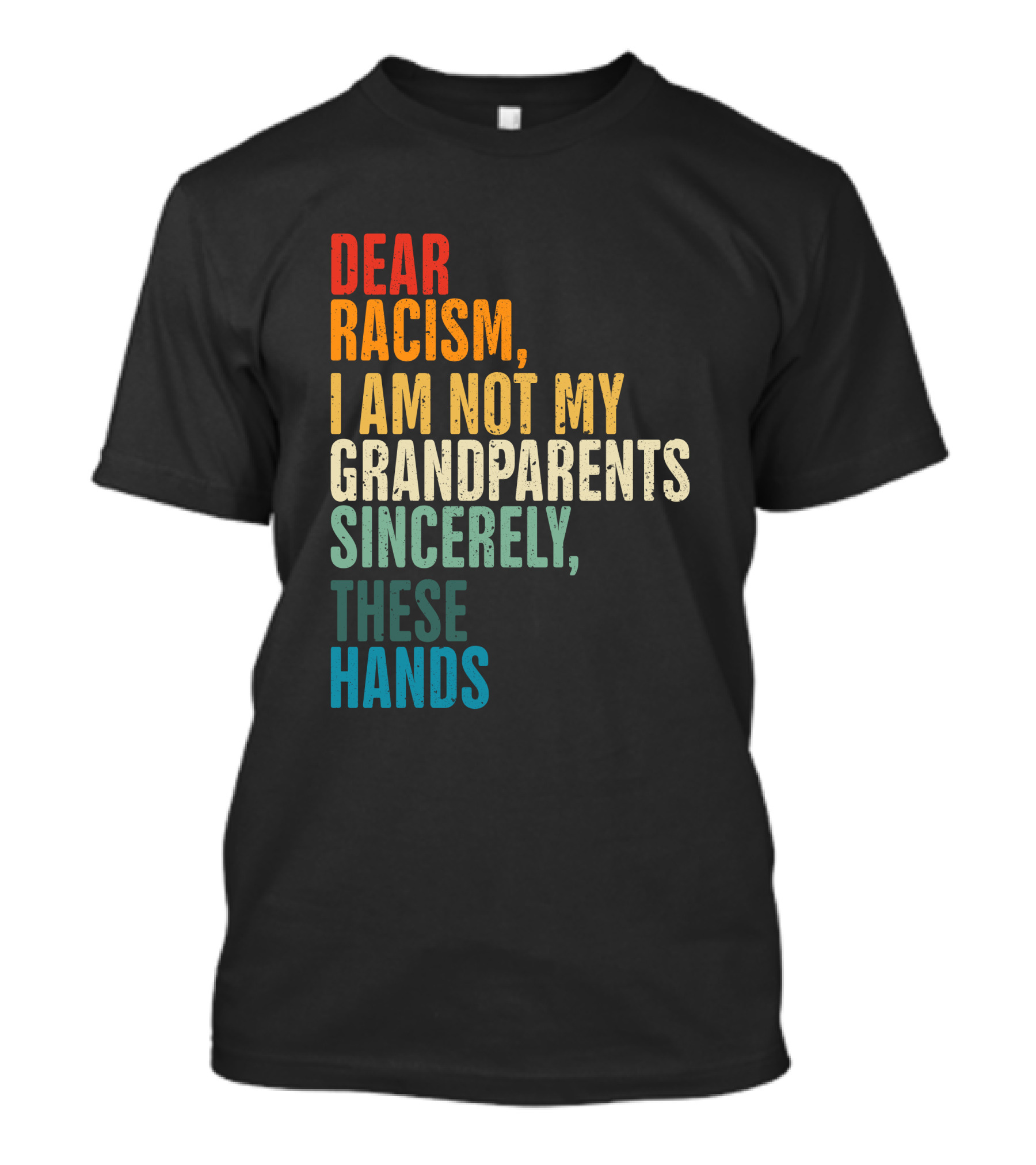 Omegan The Stallion Dear Racism I Am Not My Grandparents Sincerely These Hands T-Shirt