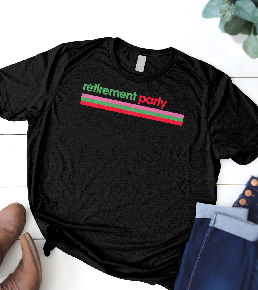 Retirement Party The Last Dsilvv Striped Pink Green T-Shirt