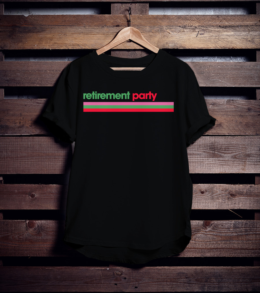 Retirement Party The Last Dsilvv Striped Pink Green T-Shirt