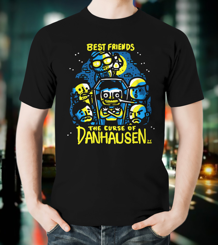 Best Friends The Curse Of Danhausen Moonlit Cartoon Characters T-Shirt