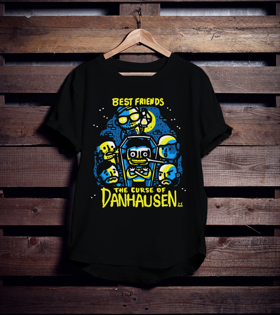 Best Friends The Curse Of Danhausen Moonlit Cartoon Characters T-Shirt