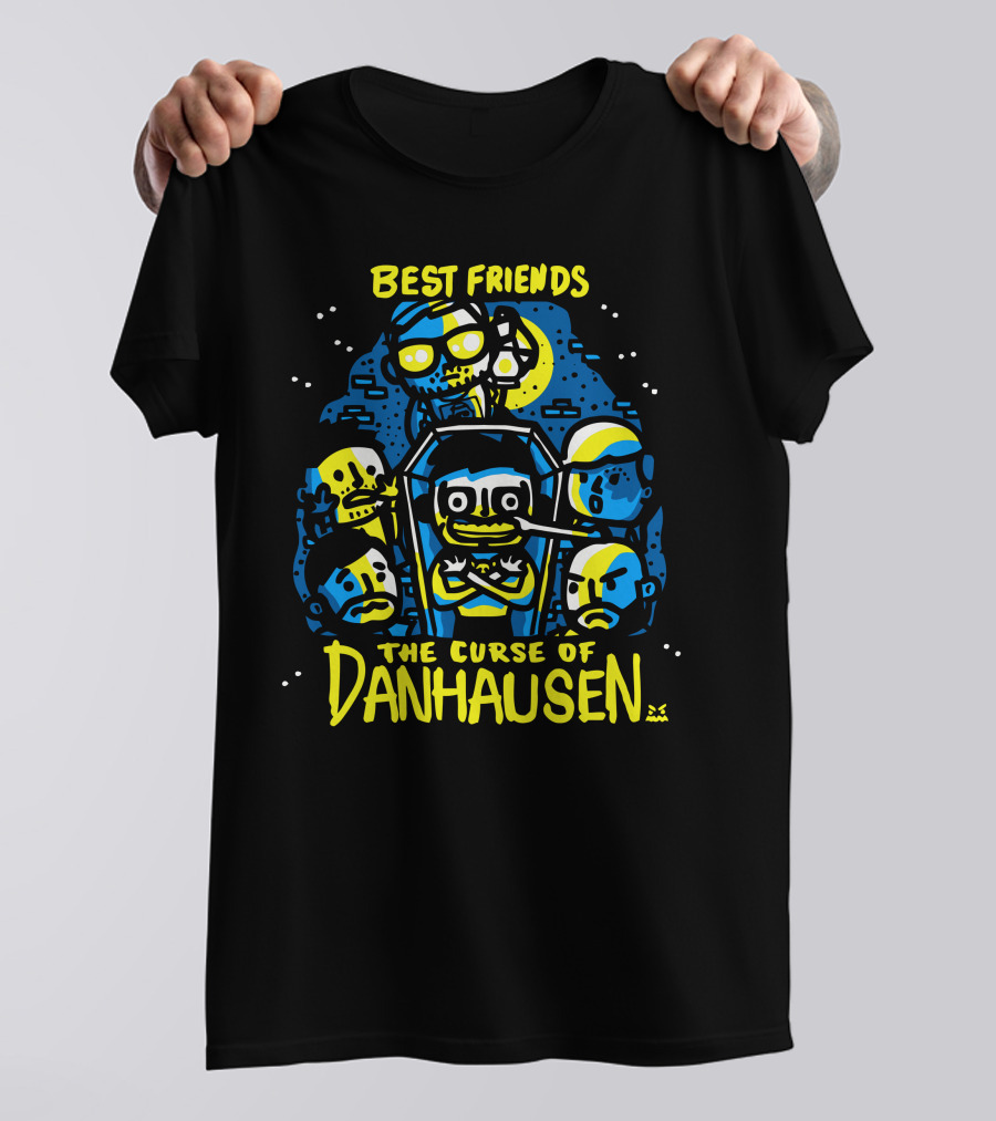 Best Friends The Curse Of Danhausen Moonlit Cartoon Characters T-Shirt