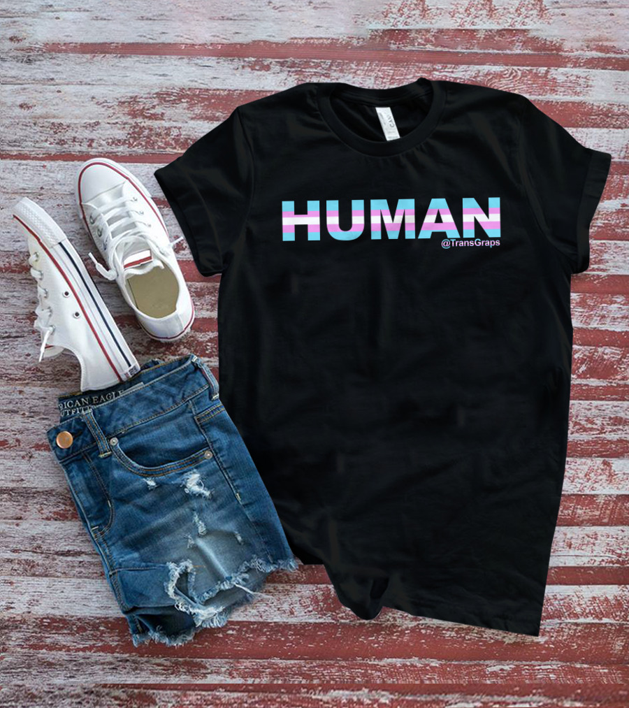Human Pride Trans Graps Featuring Trans Flag Colors T-Shirt