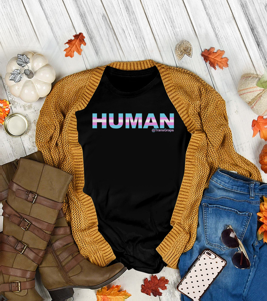 Human Pride Trans Graps Featuring Trans Flag Colors T-Shirt