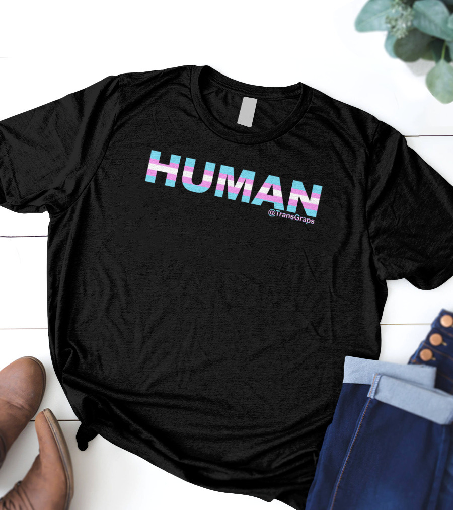 Human Pride Trans Graps Featuring Trans Flag Colors T-Shirt