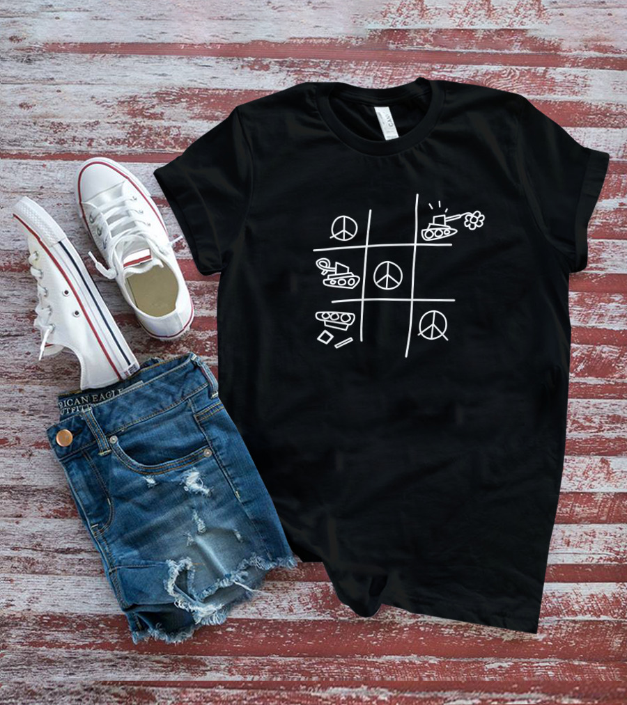 Aight Evo De Store Merch Tic Tac Toe Tanks Peace Symbols Frieden Gewinnt T-Shirt
