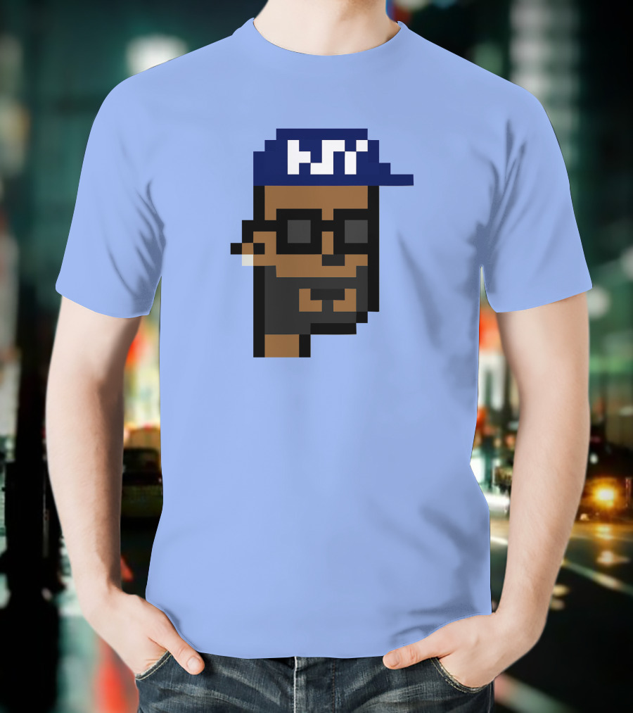 Open Sea Store Citipunk 0003 Julia NFT Pixel Art Character With Blue Cap And Glasses T-Shirt