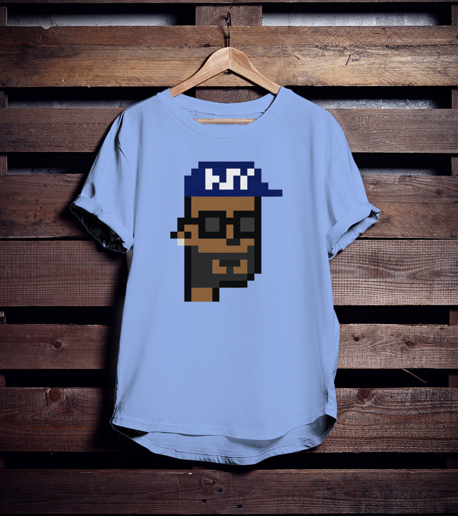 Open Sea Store Citipunk 0003 Julia NFT Pixel Art Character With Blue Cap And Glasses T-Shirt