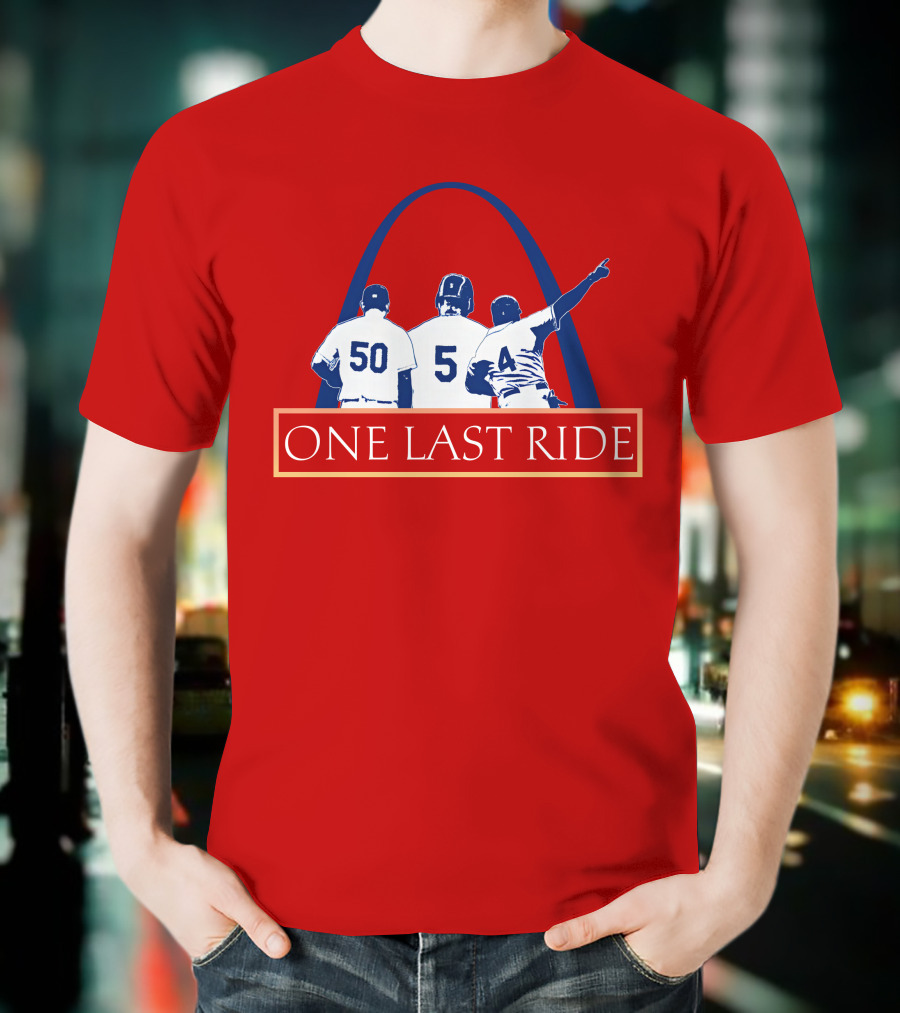 Stl Sports Central Store One Last Ride Baseball Tribute With Arch T-Shirt